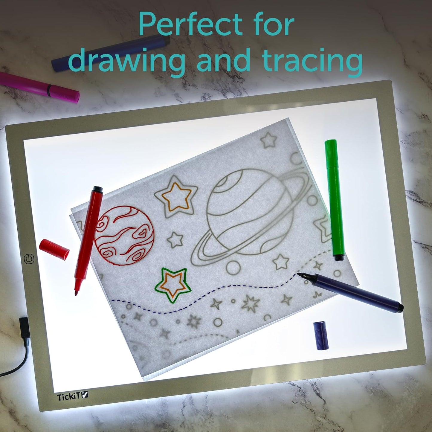 tickit Light Panel | Rectangular | Ultra Bright LED | Adjustable Brightness | Light Board for Kids | Tracing, Sensory Exploration and Color Mixing