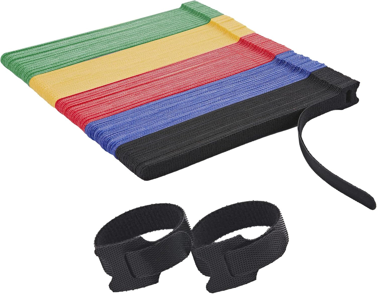 12 Inch Multi-Colour Cable Ties 50 PCS Reusable Fastening Cable Straps Adjustable Hook & Loop Organizer Straps Cords Management for Home, Office and Data Centers