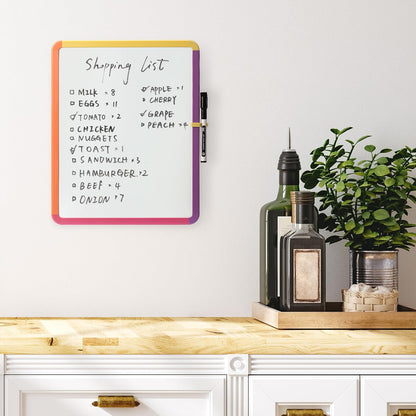 Mr. Pen- Dry Erase Board, 14” x 11” with a Black Dry Erase Marker, White Frame, Small Mini White Board for Students, Fridge, Wall, Locker, Includes Double Sided Tapes