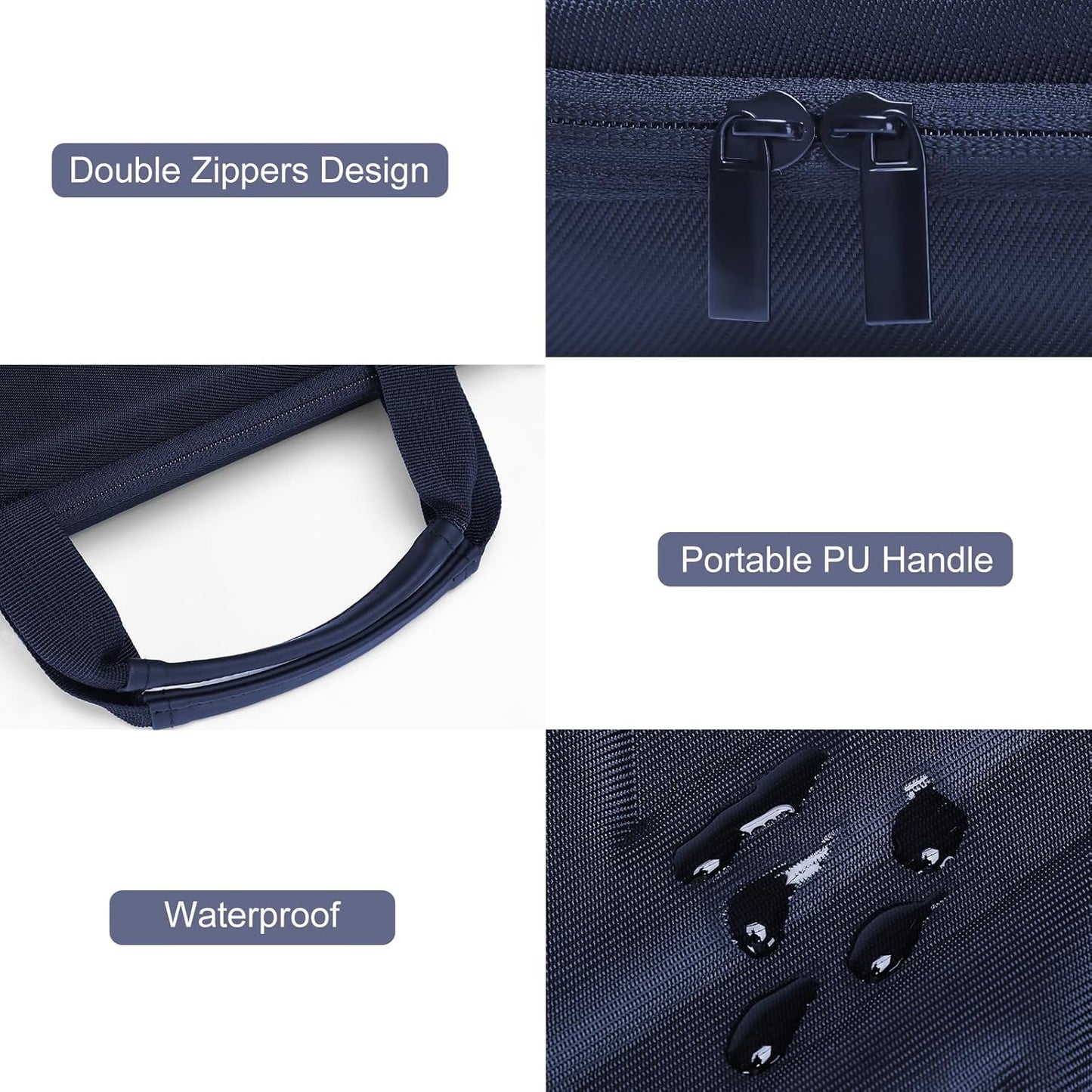 MOSISO 15.6-16 inch Laptop Hard Case, 15 inch Shockproof Waterproof Laptop Case Hard Shell Compatible with MacBook HP Dell, Carrying Sleeve Computer Bag with Sturdy Handle&Front Pocket&Belt, Black