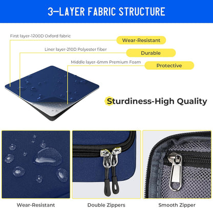 ECHSRT Big Pencil Case, Aesthetic Portable Zipper Pencil Bag with Hidden Pocket, Special Pouch for Men Women Adults, Stationery Organizer Pen Cases for Office Travel,Black