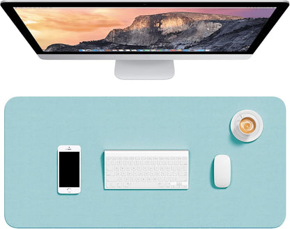 Hsurbtra Desk Pad, 23.6" x 13.8" PU Leather Desk Mat, M Extended Mouse Pad, Waterproof Desktop Blotter Protector, Non-Slip Ultra Thin Small Laptop Keyboard Writing Mat for Office Home, Pink