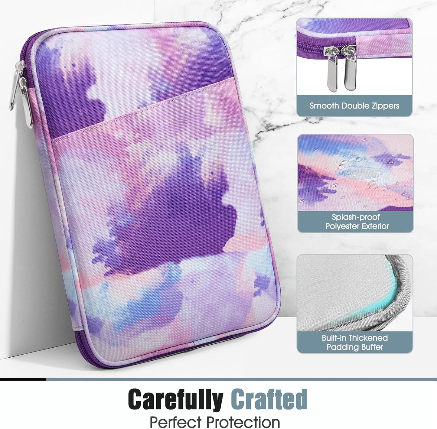 TiMOVO 9-11" Tablet Sleeve Bag for iPad 11-inch A16 2025, iPad 10.9"/10.2"| Air 11 Inch/5th/4th Gen. 10.9", Galaxy Tab A9+/A11Plus 11", Protective Bag with Pocket, Black