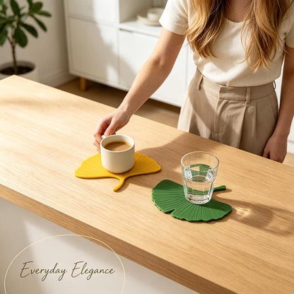 2PCS Cute Monstera Coasters, Soft Silicone Coaster for Drink, Fun Plant Cup Coasters for Desk, Creative 3D Green Turtle Leaf Drink Coaster, Tropical Home Decor