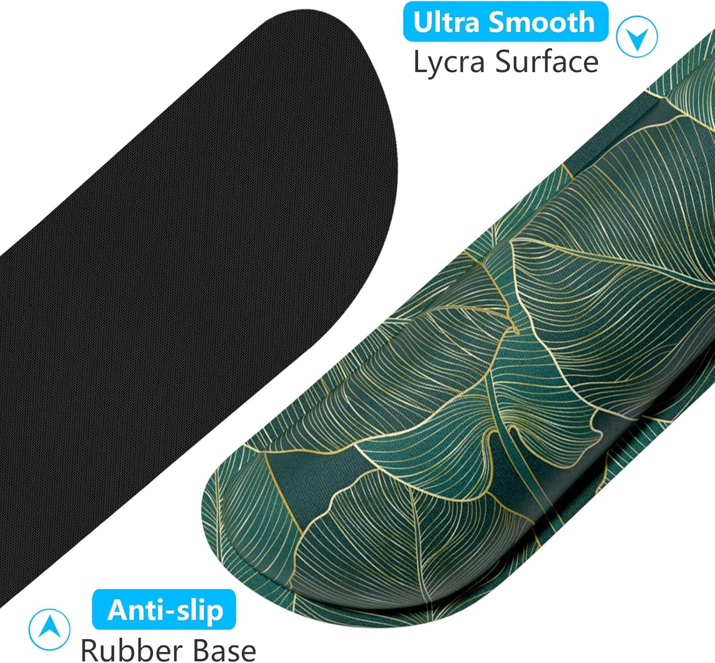 Dapesuom Enlarge Keyboard Wrist Rest, Memory Foam Wrist Cushion for Desk Mat Support, Cute Pain Relief Keyboard Mouse Pad Rests Set with Non-Slip Base for Gaming Laptop Office Computer, Elegant Flower