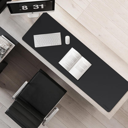 Mydours 40" x 20" Extra Large Desk Mat, PU Leather & Cork Desk Pad, Large XXL Desk Mouse Pad for Workstation, Office, Home, Computer Desk Mat with Keyboard & Mouse (Black)