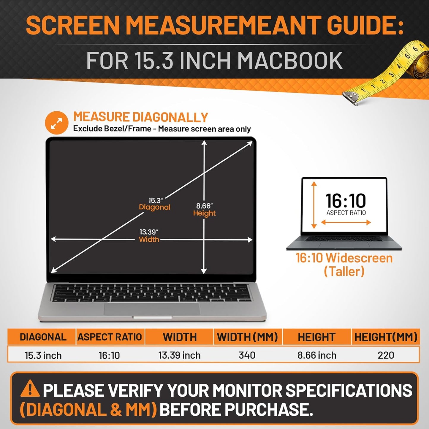 Privacy Screen Filter 15 Inch | MacBook 15 Inch M1 Privacy Filter | Magnetic Laptop Screen Protector | Anti Glare Blue Light Blocking Magnetic Guard | Matte Eye Protection