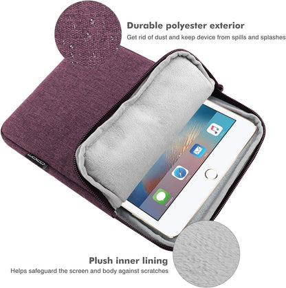 MoKo 7-8 Inch Tablet Sleeve Bag, Polyester Pouch Cover Case Fits iPad mini (A17 Pro) 8.3" 2024, iPad mini 6/5/4/3/2/1, Samsung Galaxy Tab S2 8.0, Tab A 8.0, ZenPad Z8s 7.9,Black