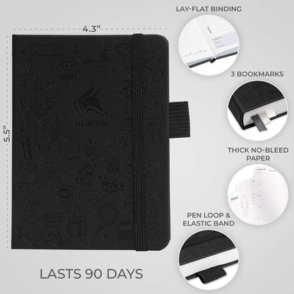 Clever Fox Fitness & Food Journal – Nutrition & Workout Planner for Women & Men – Diet & Gym Exercise Log Book with Calendars, Diet & Training Trackers - Undated, A5 Size, Hardcover (Forest Green)