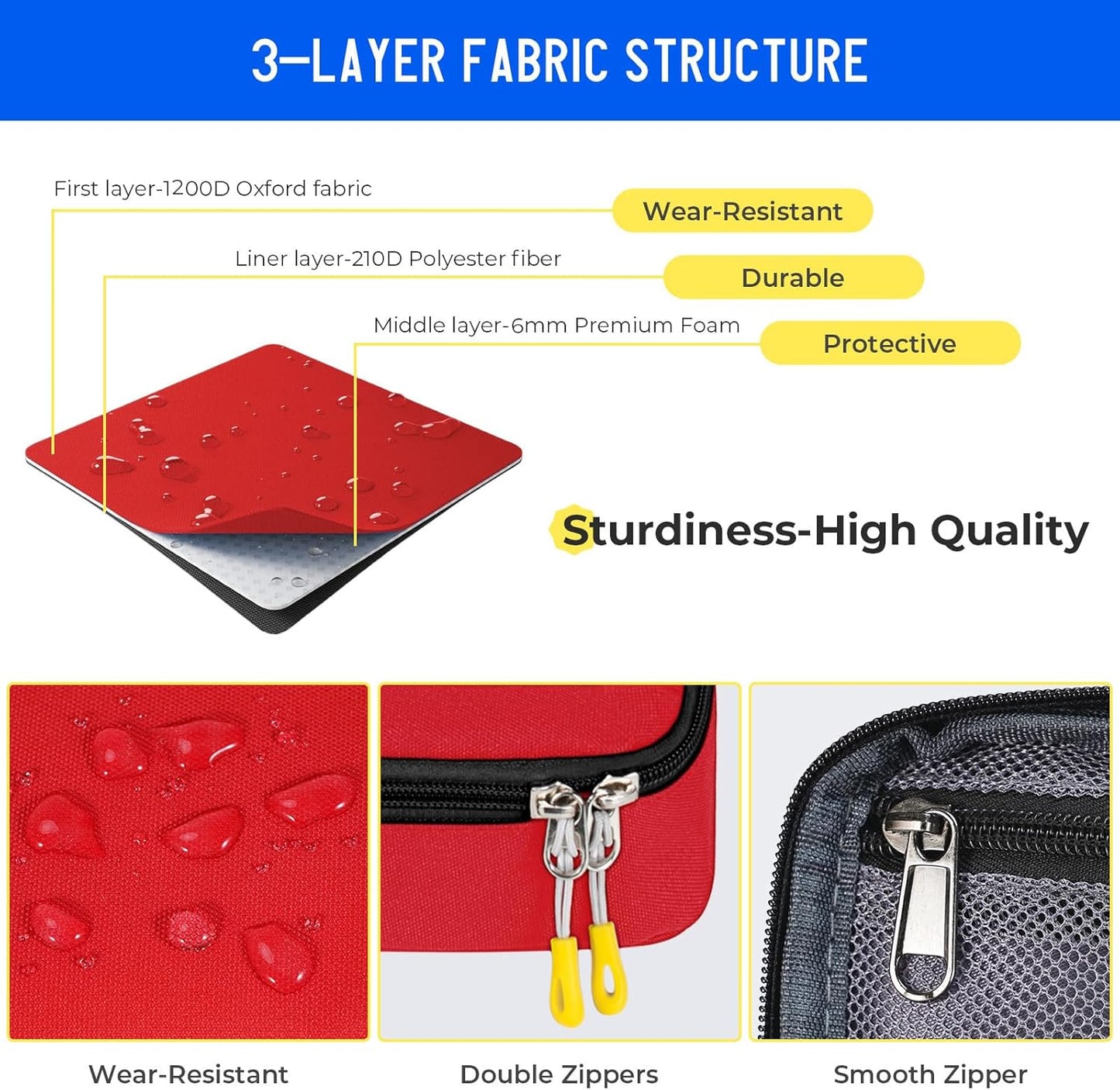 ECHSRT Big Pencil Case, Aesthetic Portable Zipper Pencil Bag with Hidden Pocket, Special Pouch for Men Women Adults, Stationery Organizer Pen Cases for Office Travel,Black