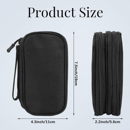 Travel Electronics Pouch Bag, Black Electronics Accessories Organizer Bag, Travel Cable Organizer Pouch for Charger Cord Phone Earphone Mouse