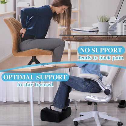 ROYALAY Adjustable Foot Rest Under Desk for Office, High-Density Foam Foot Rest with 3 Adjustable Heights, Ergonomic Footrest with Washable Cover for Home, Airplane, Travel(17 * 11 * 17in, Gray)