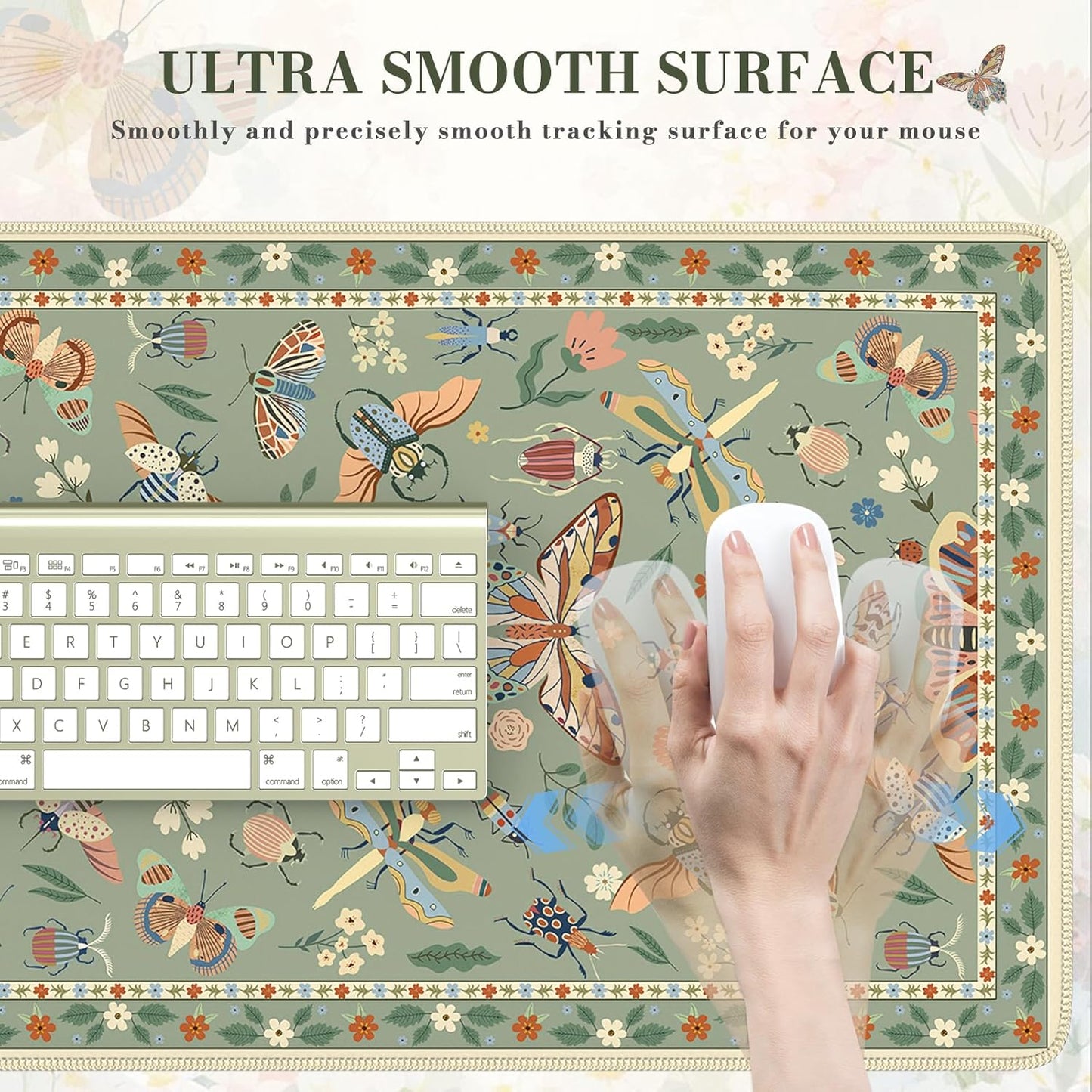 iCasso Desk Cover Mat, Office Mouse Pad, Desk Protector Mat, Extra Large Matt for Desktop,Anti-Slip XXL Big Mousepad with Stitched Edges for Computer Keyboard Retro Black - Colors A