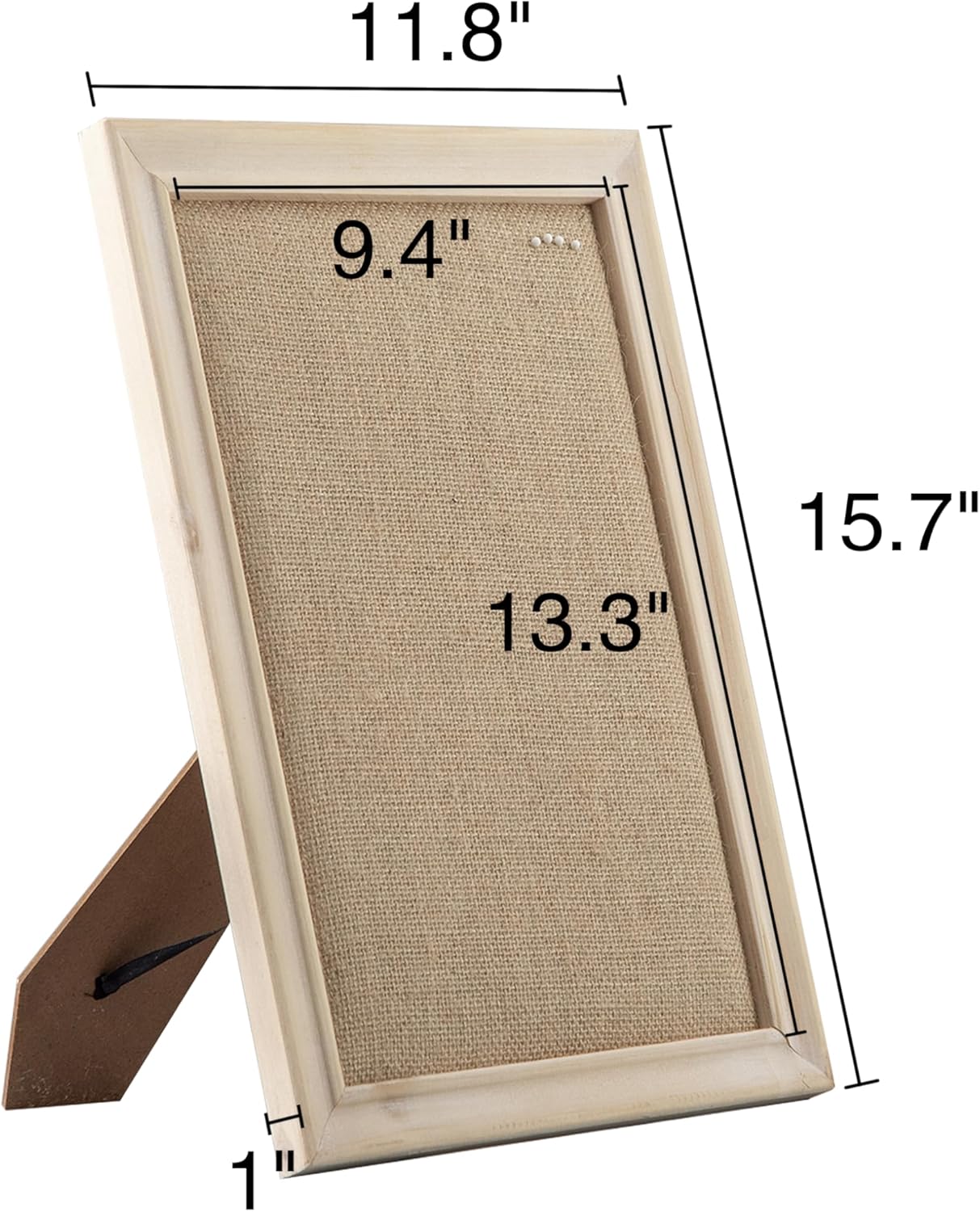 SOFE Cute Bulletin Board for Desk, 12"×16" Linen Pin Board, Farmhouse White Wood Frame, Fabric Memo Board/Vision Board Small, Photo Display Board for Office School Home Living Room