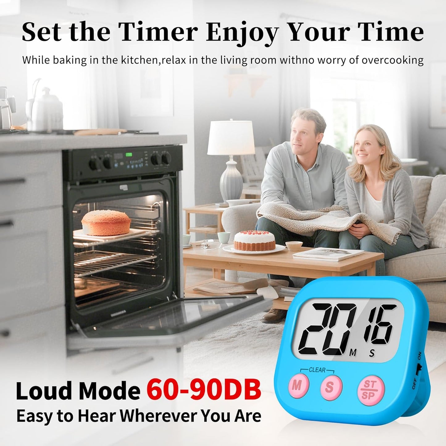 ZILLEEN Classroom Timers for Kids Classroom Magnetic Digital Kitchen Timers for Cooking Teachers Gym Game 6 Pcs