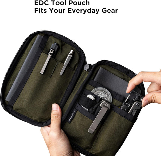 ALPAKA Admin Pouch Pro EDC Organizer - Small Tool Pouch with Smooth Zipper, Weatherproof Storage for Electronics, Cables, Travel Accessories - Black Axogrid 300D Fabric