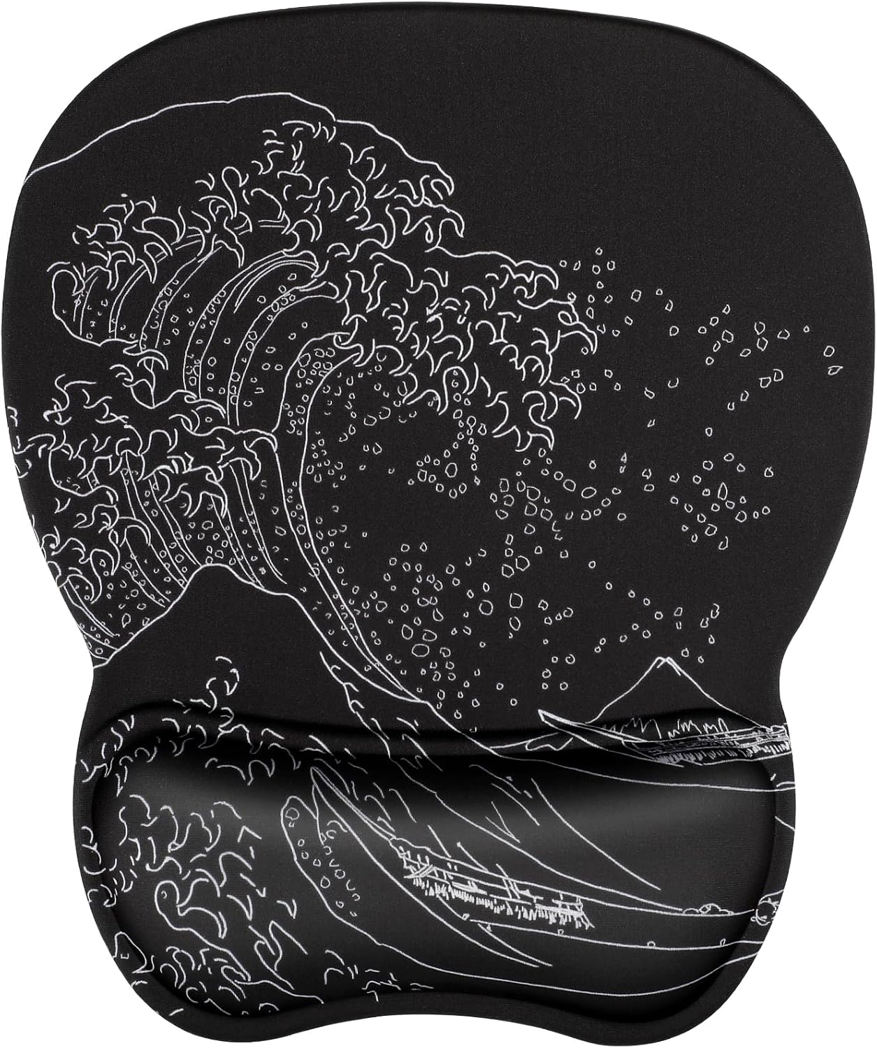 MROCO Ergonomic Mouse Pad with Gel Wrist Rest, Smooth Wrist Support Surface, Non-Slip PU Base for Pain Relief, Comfortable Mousepad for Computer, Laptop, Office & Home, 9.4 x 8.1 in, Black