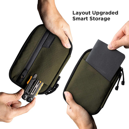 ALPAKA Admin Pouch Pro EDC Organizer - Small Tool Pouch with Smooth Zipper, Weatherproof Storage for Electronics, Cables, Travel Accessories - Black Axogrid 300D Fabric