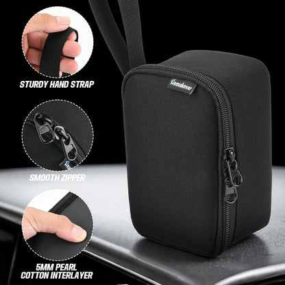 Homakover Adapter Storage Case Compatible for Tesla J1772 Charging Adapter, Portable Travel Protective Bag with Handle, Adapter NOT Included, Black