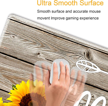 Mouse Wrist Rest and Keyboard Wrist Rest Pad Set, Non-Slip Rubber Base Smooth Surface Ergonomic Gaming Mouse Pad for Easy Typing and Pain Relief, Antique Blue Wood Grain Dog Paw + Coaster