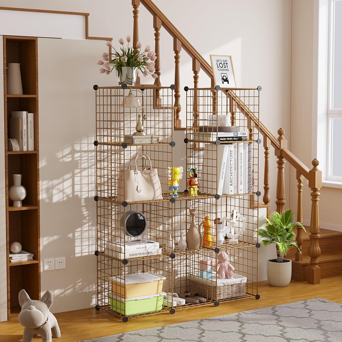 C&AHOME Wire Cube Storage, 12-Cube Storage Organizer Metal, C Grids Storage Bins Shelving, Modular Bookshelf Shelf, Closet Cabinet Ideal for Bedroom, Office 36.6”L x 12.4”W 48.4”H Black