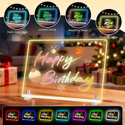 LED Drawing Board for Kids- Erasable Acrylic Electronic White Boards,15.8''X11.9 Drawing Tablet,6 Modes & 8 Colors Light Up Drawing Board,Kids Toy with 13 E Birthday Holiday Day Gifts for Girls & Boys