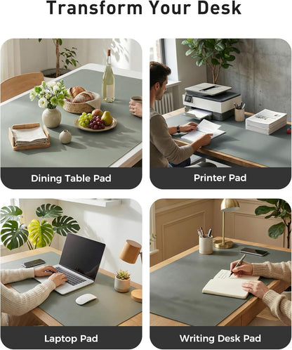 Aothia Leather Desk Pad Protector, Mouse Pad, Office Desk Mat, Non-Slip PU Leather Desk Blotter, Laptop Desk Pad, Waterproof Desk Writing Pad for Office and Home (Brown,23.6" x 13.7") - Colors A