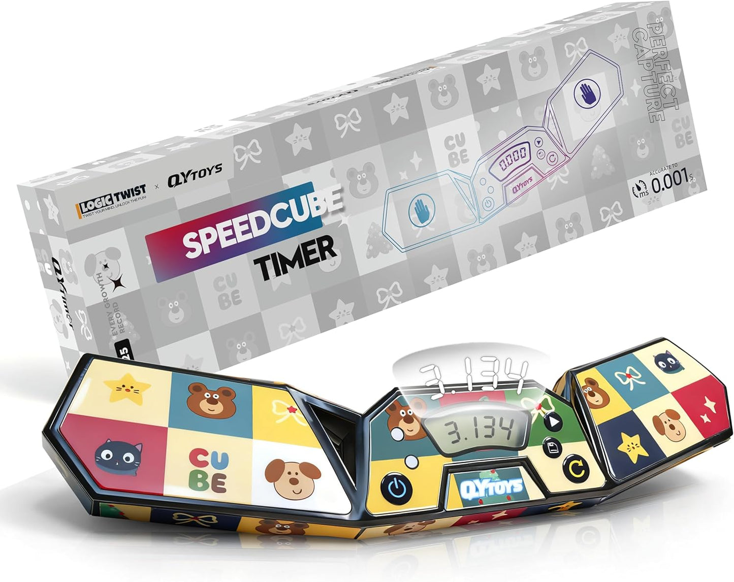 Professional Speed Cube Timer,Touch Control Timer with Display,Cube Race Stack Competition a Great Gift for Boys and Girls (Vermilion Bird)