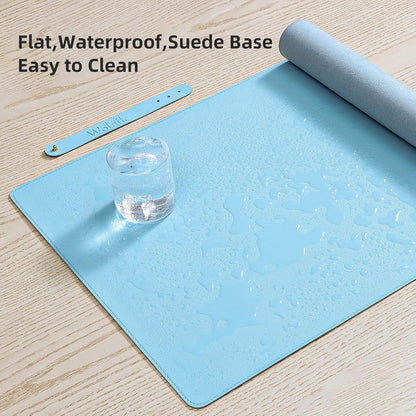Leather Desk Pad,Wolaile 36x17 inch Large Mouse Pad,Waterproof Non-Slip Writing Desk Blotter,Computer Mat Desktop Protector for Office Home,Black