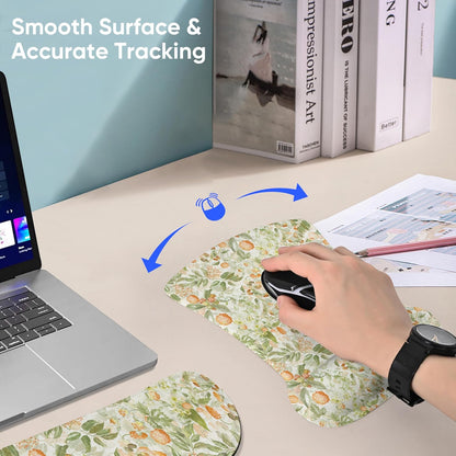 RICHEN Keyboard Wrist Rest Pad and Mouse Wrist Rest Support Mouse Pad Set,Sturdy & Comfortable & Lightweight for Easy Typing & Pain Relief-Ergonomic Support (Brown)