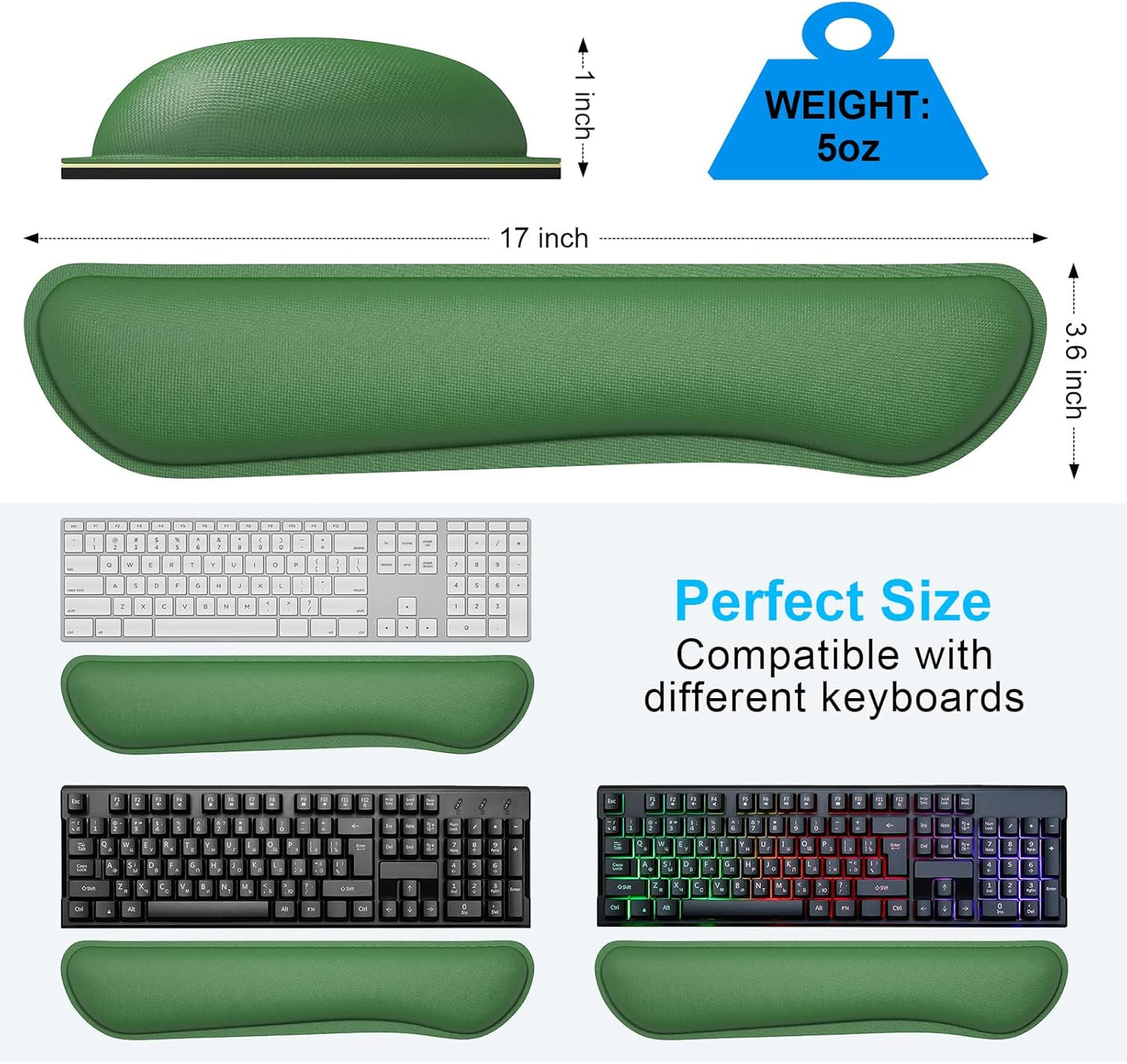Dapesuom Enlarge Keyboard Wrist Rest, Memory Foam Keyboard Wrist Cushion for Computer Desk Mats Support, Pain Relief Ergonomic Mouse Pad Rests with Non-Slip Base for Gaming, Laptop, Radiant Orchid