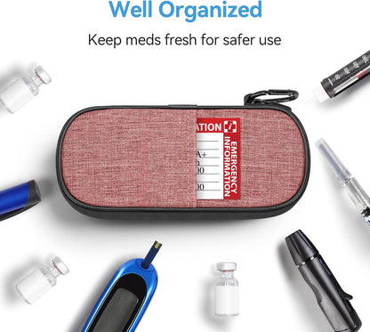 Gelozid Insulin Pen Cooler Travel Case Diabetic Medication Insulated Cool Organizer with 2 Reusable Ice Packs for Insulin Pen and Other Diabetic Supplies, for the Daily Life and Trip(Black)