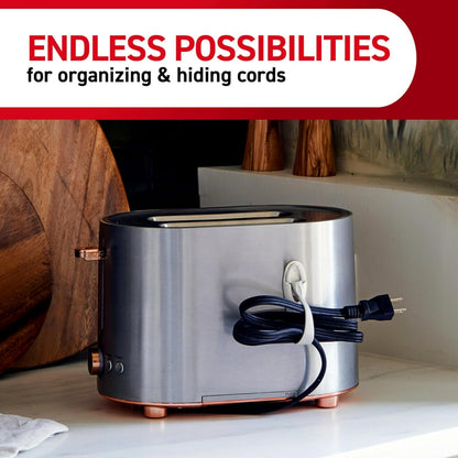 Command Cord Bundlers, Plastic, Damage-Free Organizer, No Tools for Electrical Cables, 6 Gray Bundlers and 12 Strips