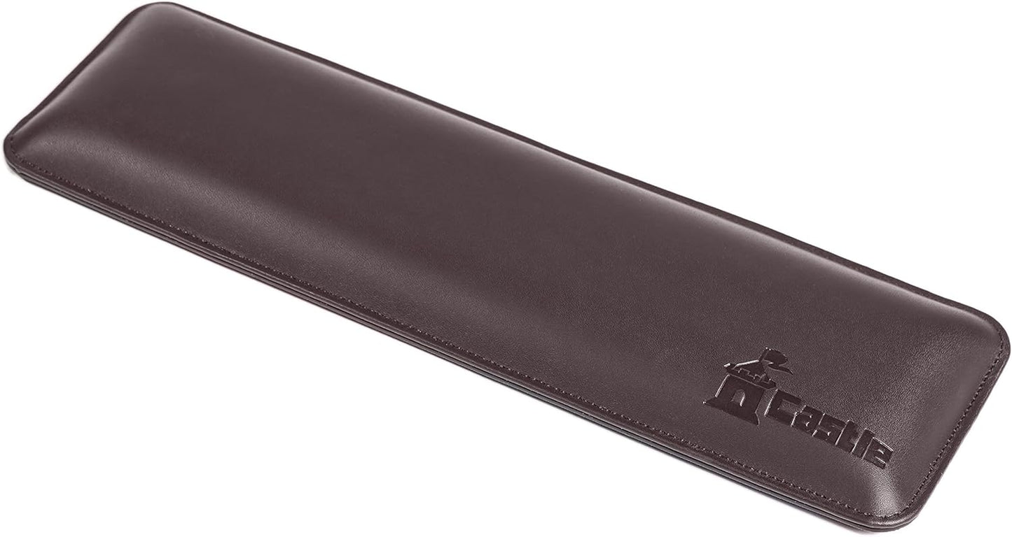 Bailey Compact by Castle - Wrist Rest for Keyboards with Around 61 Keys - Leather Ergonomic Computer Extra Firm Keyboard Wrist Support for Typists, Gaming, Heavy Office Use (Stone, Compact Size)