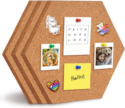 6 Pack Corkboard Strips for Walls, Self Adhesive Thick Cork Board Strips, Peel and Stick Cork Board with 50 Push Pins for Paste Notes, Photos, Schedules