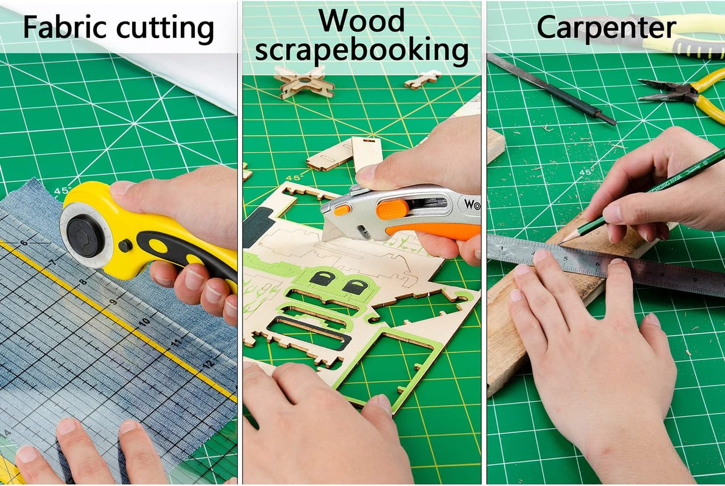 Worklion Self Healing Cutting Mat for Craft-Thickened 18inch x 12inch fabric sewing mat for quilting,rotary cutting, nonslip