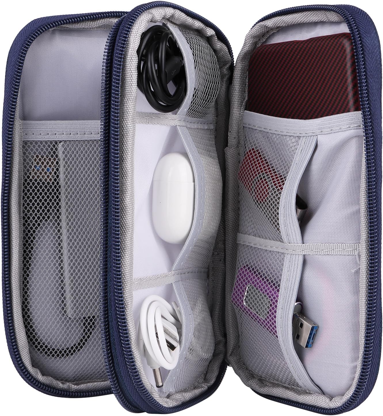 JIAKAI Travel Cable Organizer,Electronics Accessories Organizer Bag,for Charger, Phone, memory card,Travel Gadget Bag-Pink