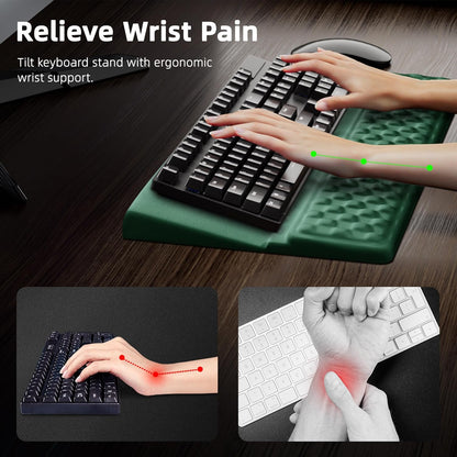 Ospelelf Tilt Keyboard Stand with Wrist Rest, Comfy Ergonomic Keyboard Riser Holder for Office Home