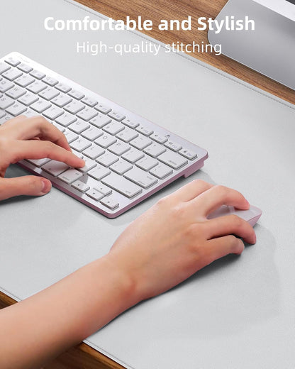 AFIING Desk Pad Protector 23.6" x 13.7" - Non-Slip Waterproof PU Leather Desk Mat for Mouse, Keyboard, Laptop, Office and Home Workspace (Beige)