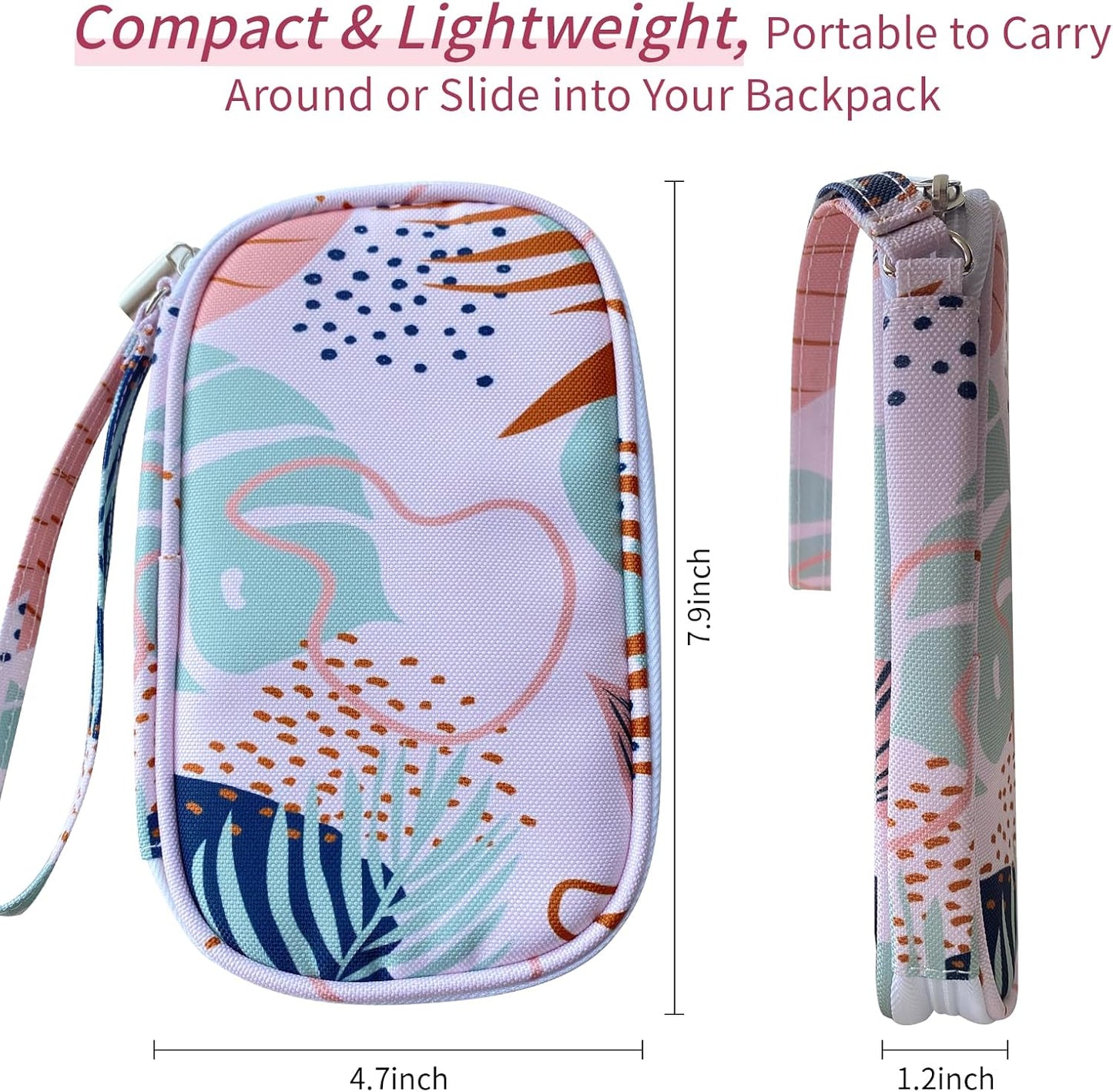 Electronics Organizer Travel Case, Cable Organizer Travel Essentials Tech Pouch,Suitable for Charger, Cable, Phone，Flash Drive,Bohemian leaves