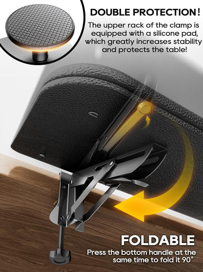 NODOCA Arm Rest for Desk, Ergonomics Wrist Rest, Desk Extender, Soft Sponge Built-in, Comfortable Arm Support for Desk, Wrapped in Eco-Friendly Leather, Foldable Elbow Rest for Desk(2, Black, 8.9'')