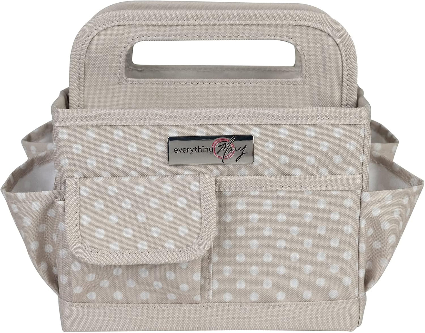 Everything Mary Craft Caddy, Tan Dot - Art Storage for Supplies & Crafts - Supply Organizers Tote for School Classroom, Office, and Home - Organization for Makeup & Nurses
