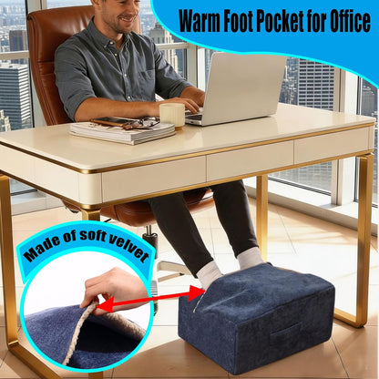 Foot Rest for Under Desk at Work,At Work Soft Ergonomic Footrest,Support Foot Pillow,Heel Chair,Leg Elevation Pillow,(Blue)