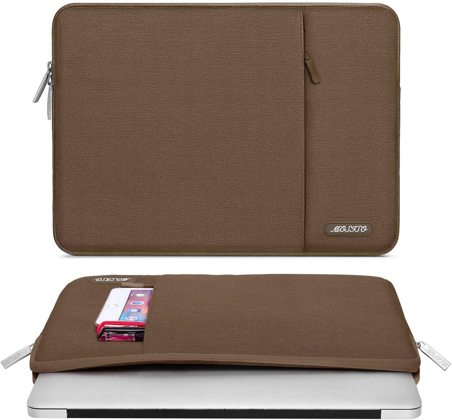 MOSISO Laptop Case 13.3 inch, 13-13.3 inch Laptop Sleeve Compatible with MacBook Air/Pro 13/Pro 14 M5 M4 M3 M2 M1, HP Dell ASUS Lenovo,Polyester Vertical Computer Sleeve Bag with Pocket, Antique Green - Colors B