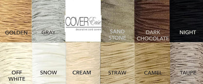 Cream COVEREase Lamp Cord Cover 9 ft Faux Silk Fabric Cover - Cable Sleeve, Wire Cover, Cord Hider for Cable Management for Electrical Lighting Fixtures. (1 PK)