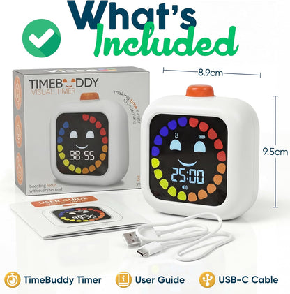 Digital Visual Timer for Kids - Rechargeable, Silent Count Up/Down for Calmer Routines - 99 Min Countdown Kids Timer for Classroom, Home & Therapy - Builds Focus & Independence