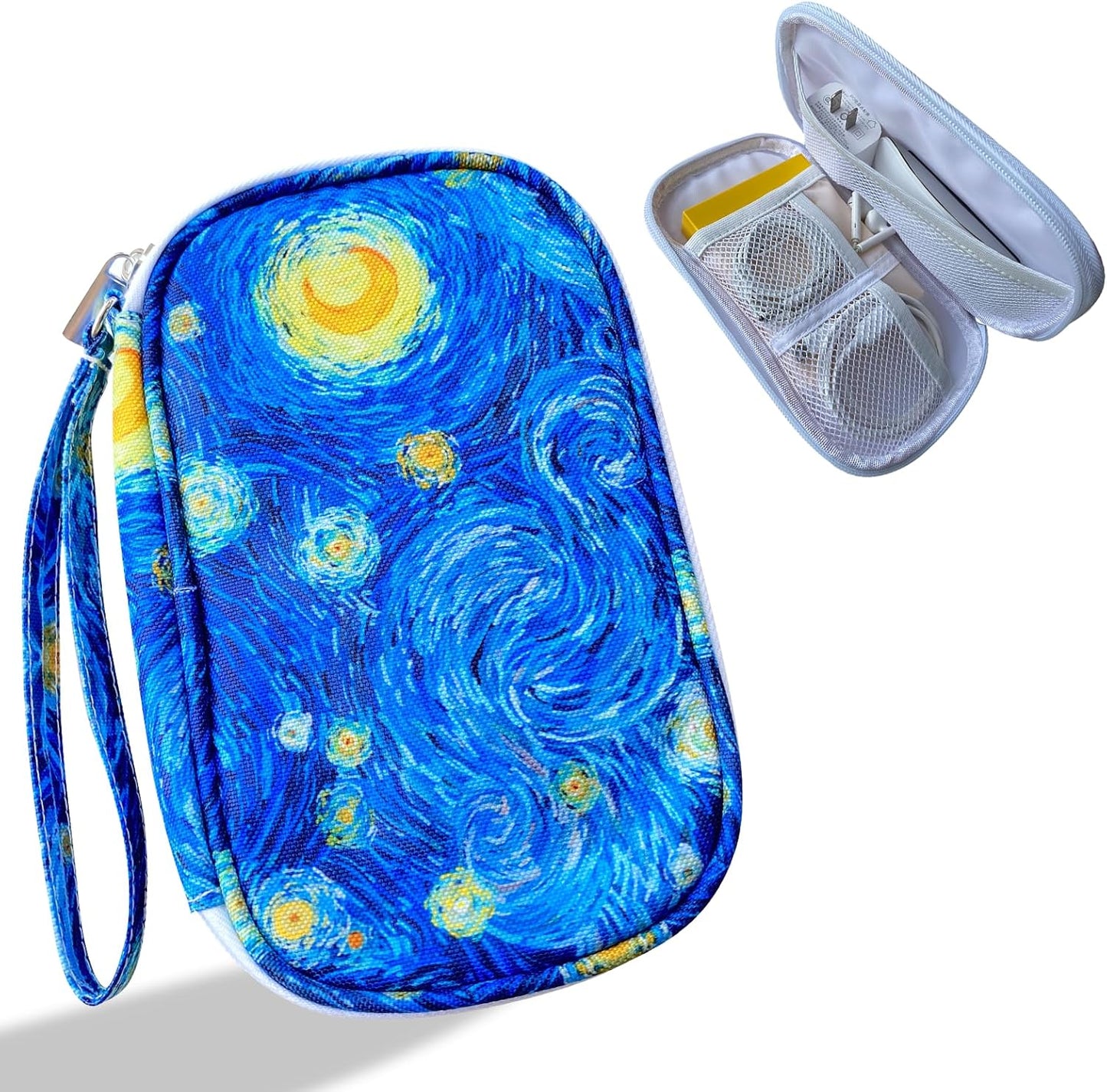 Electronics Organizer Travel Case, Cable Organizer Travel Essentials Tech Pouch,Suitable for Charger, Cable, Phone，Flash Drive,Bohemian leaves