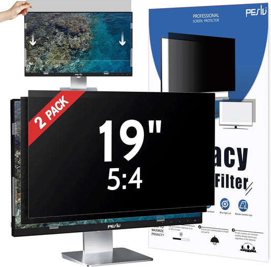 Peslv [2-Pack] 27 Inch Privacy Screen for Computer Monitor 16:9 Aspect Ratio, Eye Protection Anti Blue Light Glare Shield, 27inch Removable Black Blackout Anti Spy Desktop Security Private Filter - Colors B