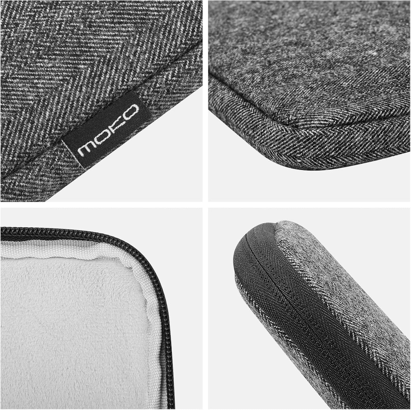 MoKo 7-8 Inch Tablet Sleeve Bag, Polyester Pouch Cover Case Fits iPad mini (A17 Pro) 8.3" 2024, iPad mini 6/5/4/3/2/1, Samsung Galaxy Tab S2 8.0, Tab A 8.0, ZenPad Z8s 7.9,Black