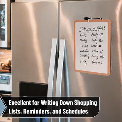 Mr. Pen- Dry Erase Board, 14” x 11” with a Black Dry Erase Marker, White Frame, Small Mini White Board for Students, Fridge, Wall, Locker, Includes Double Sided Tapes